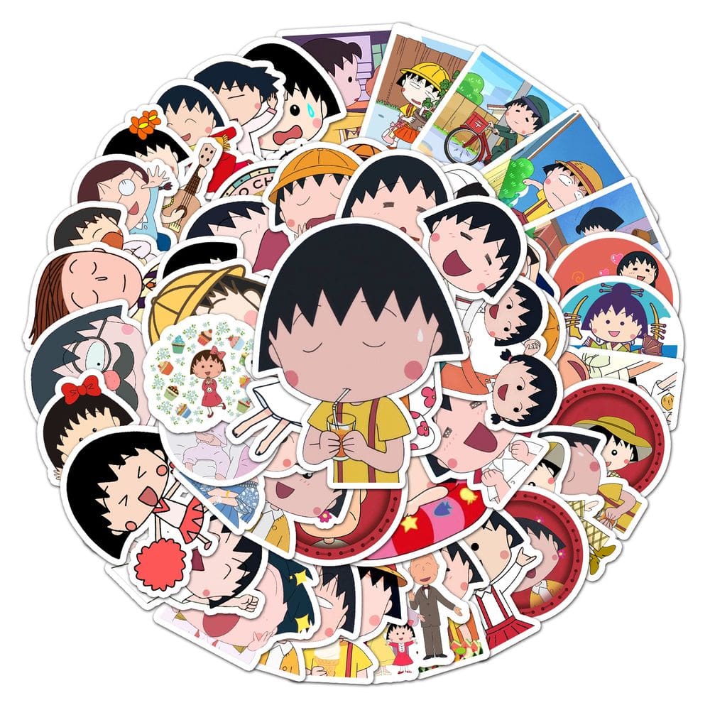 Adesivos Chibis Marukos chans Vinil Impermeável Anime x50