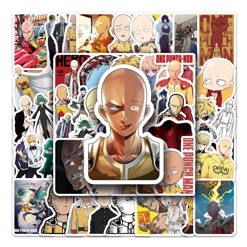 Adesivos 57 unidades/lote One Punch Man em vinil impermeável Anime