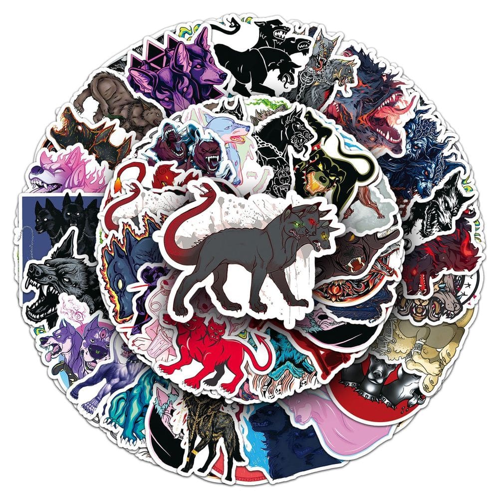 Adesivos Felhunters Cerberus em vinil impermeável 50 unidades/lote