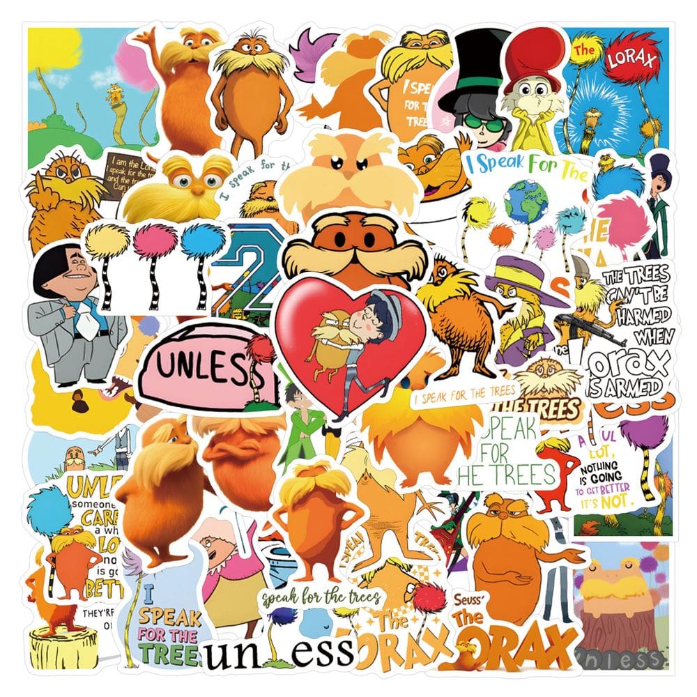 Adesivos de vinil impermeável Loraxs Anime, 55 unidades/lote, 5-7 cm