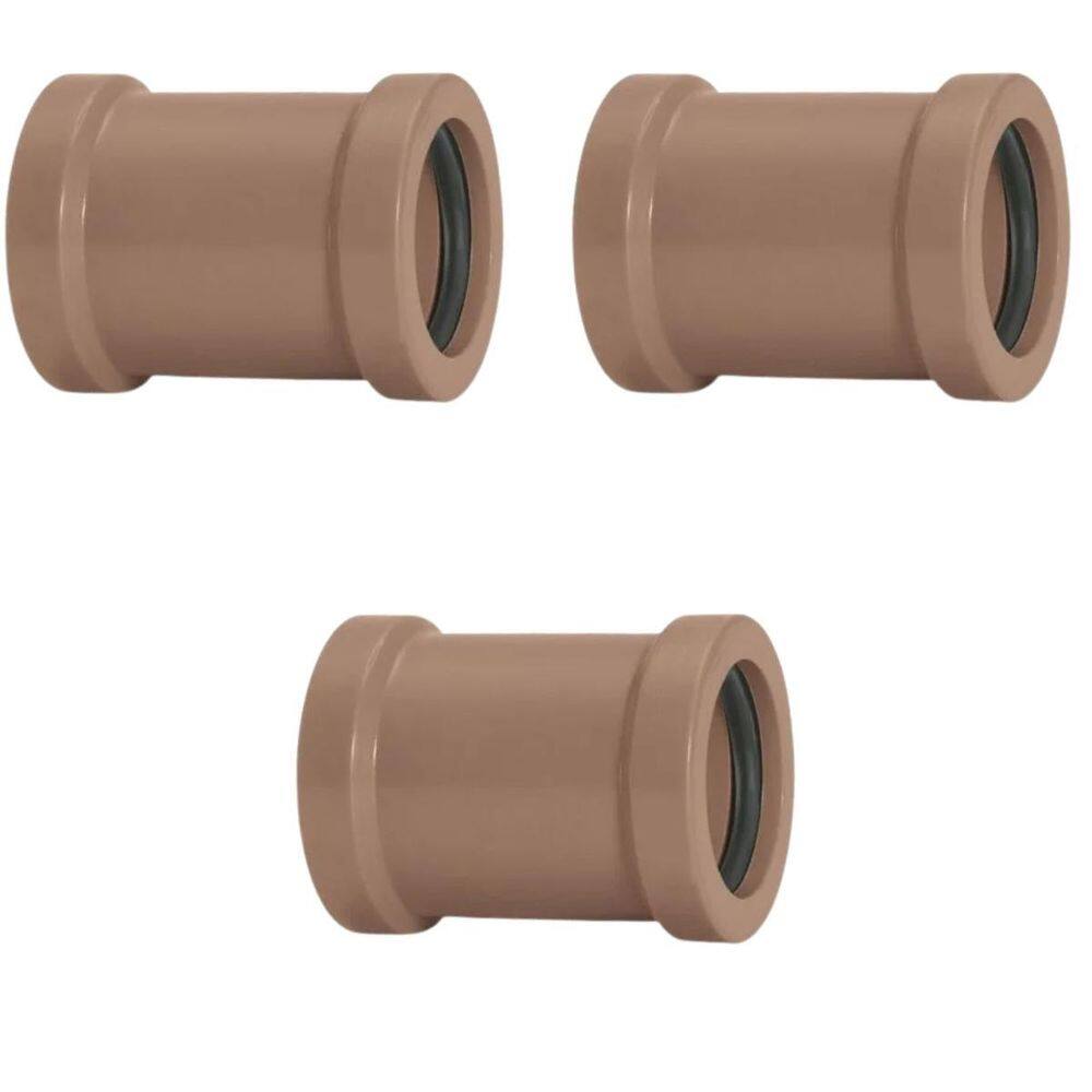 Luva De Correr 40Mm Pvc Encanamento Conexão Kit 03 Un