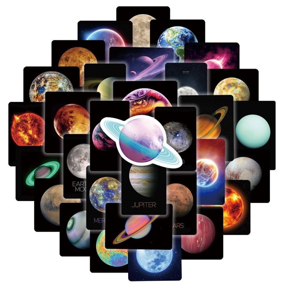 Pacote de adesivos Universe Starry Sky Planet 50 unidades à prova d`água