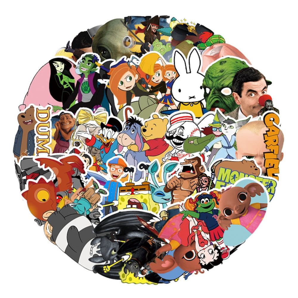 Pacote de adesivos Winnie Anime Characters 50 unidades 4-7 cm