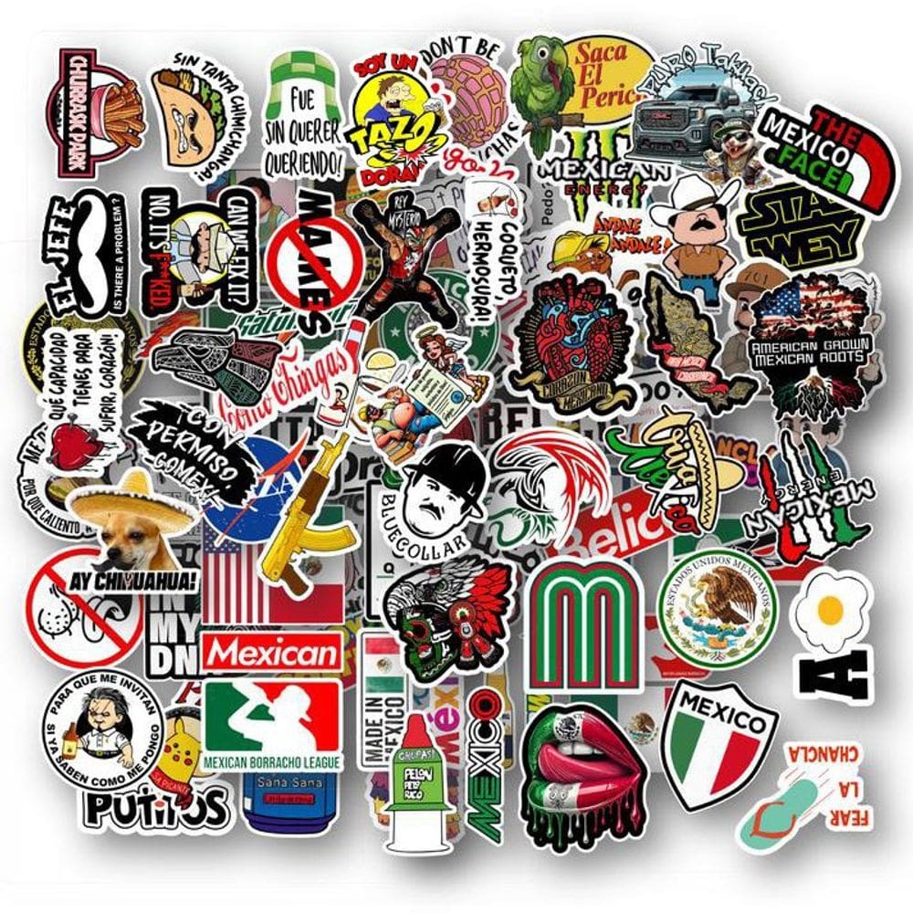 Adesivos Mexicans Funnys em vinil impermeável 100 unidades/lote