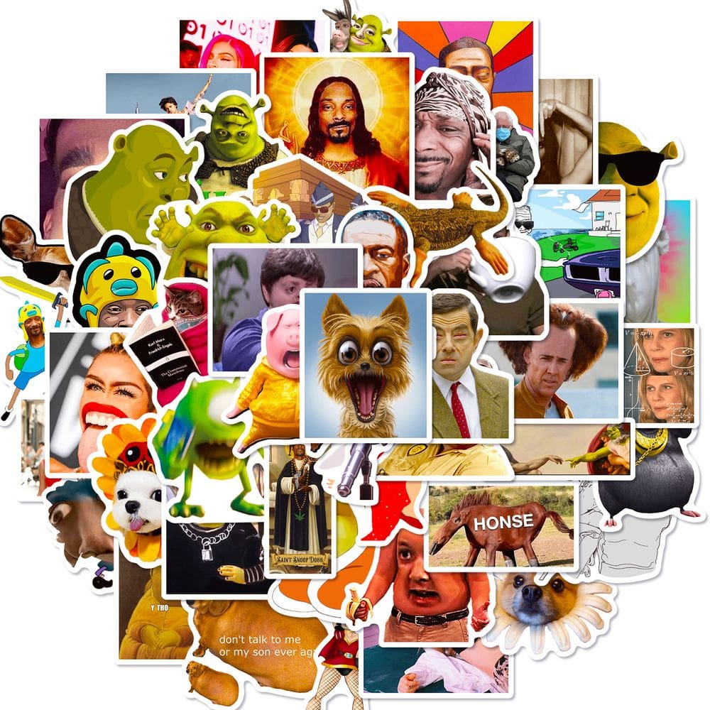 Pacote de adesivos Spoof Series 50 unidades de 5-7 cm Character Expression