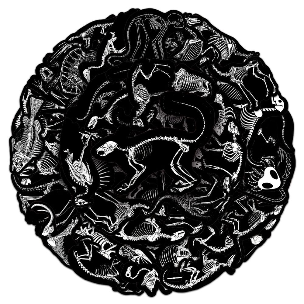 Adesivos Animals Skeletons Skulls Vinil impermeável (50 unidades)