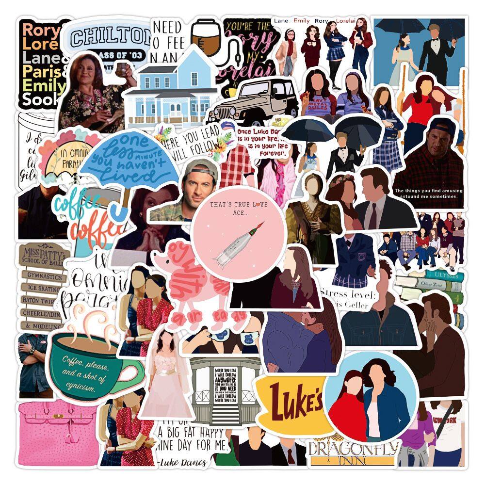 Adesivos Gilmores Girls em vinil impermeável Anime 50 unidades/lote