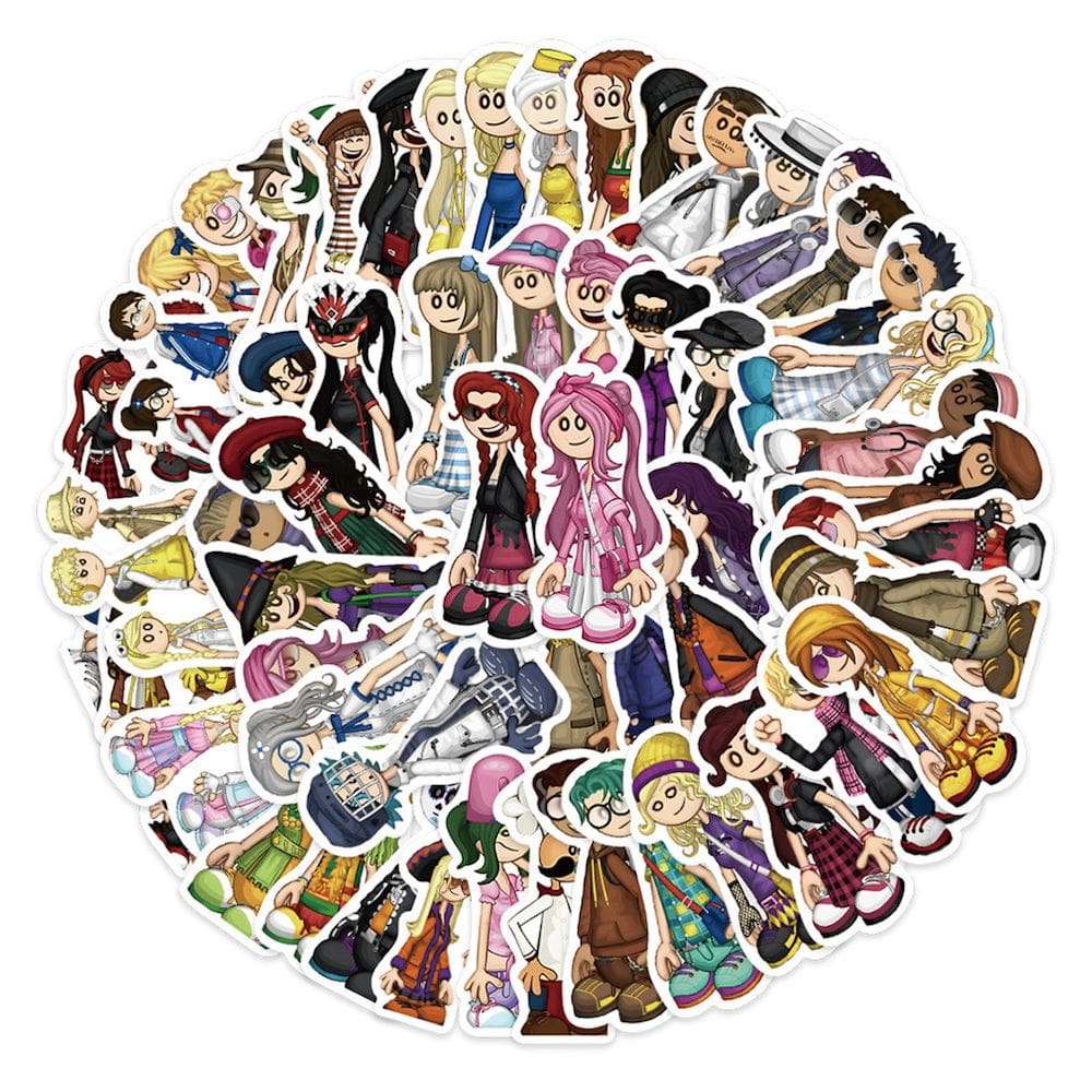 Pacote de adesivos Fisheyes Funs Anime 62 unidades de 3-8 cm à prova d`água