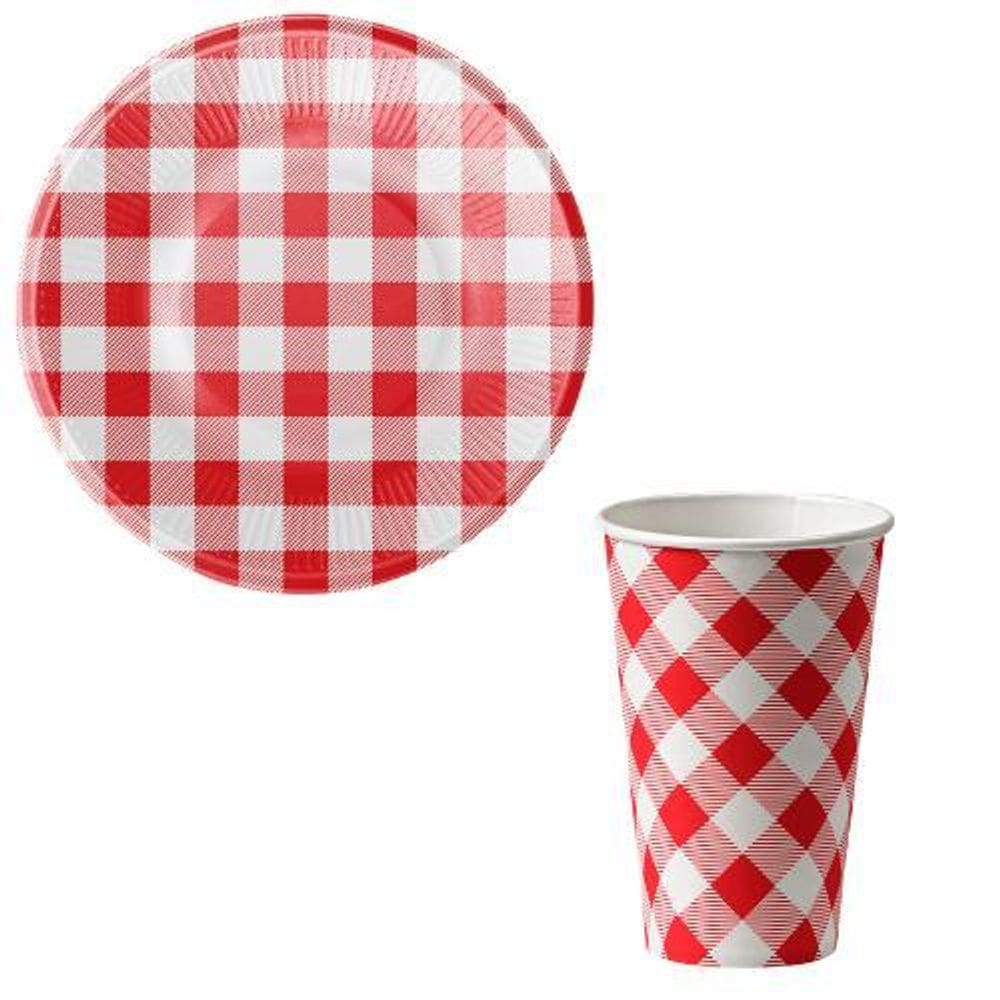 Kit 10 Convidados Pratos Copos Festa Junina Papel