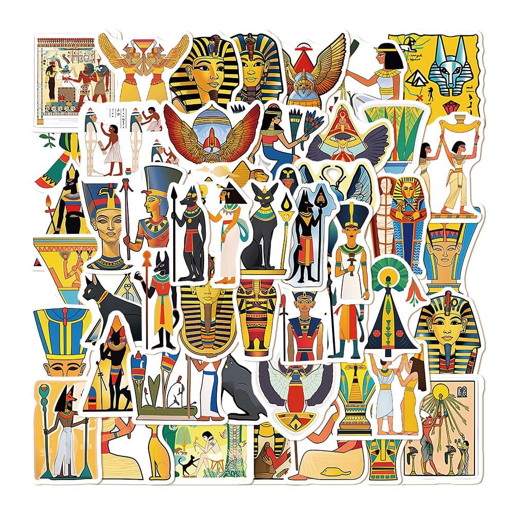 Adesivos de anime em vinil impermeável Ancients Egyptians (50 unidades)