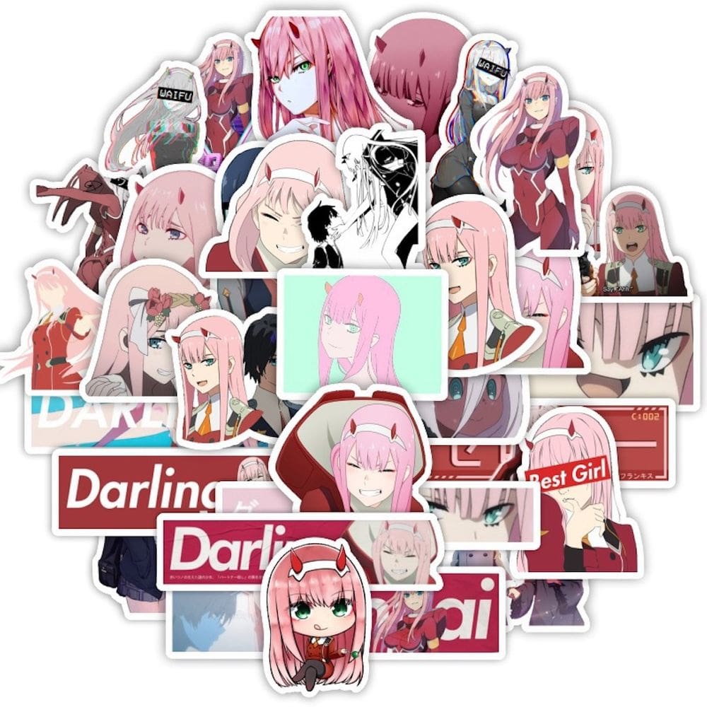 Pacote de adesivos Darling In The Franxx Anime 50 unidades
