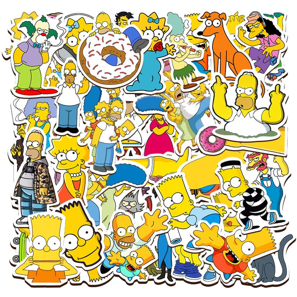 Adesivos de vinil impermeável Simpsons Anime 50 unidades/lote