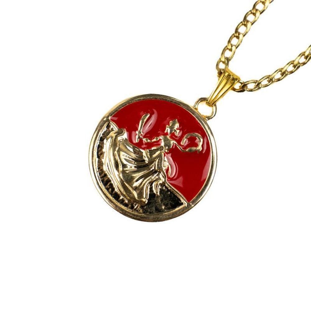 Colar Corrente Pingente Iansã Redondo 2,50 Cm Dourado