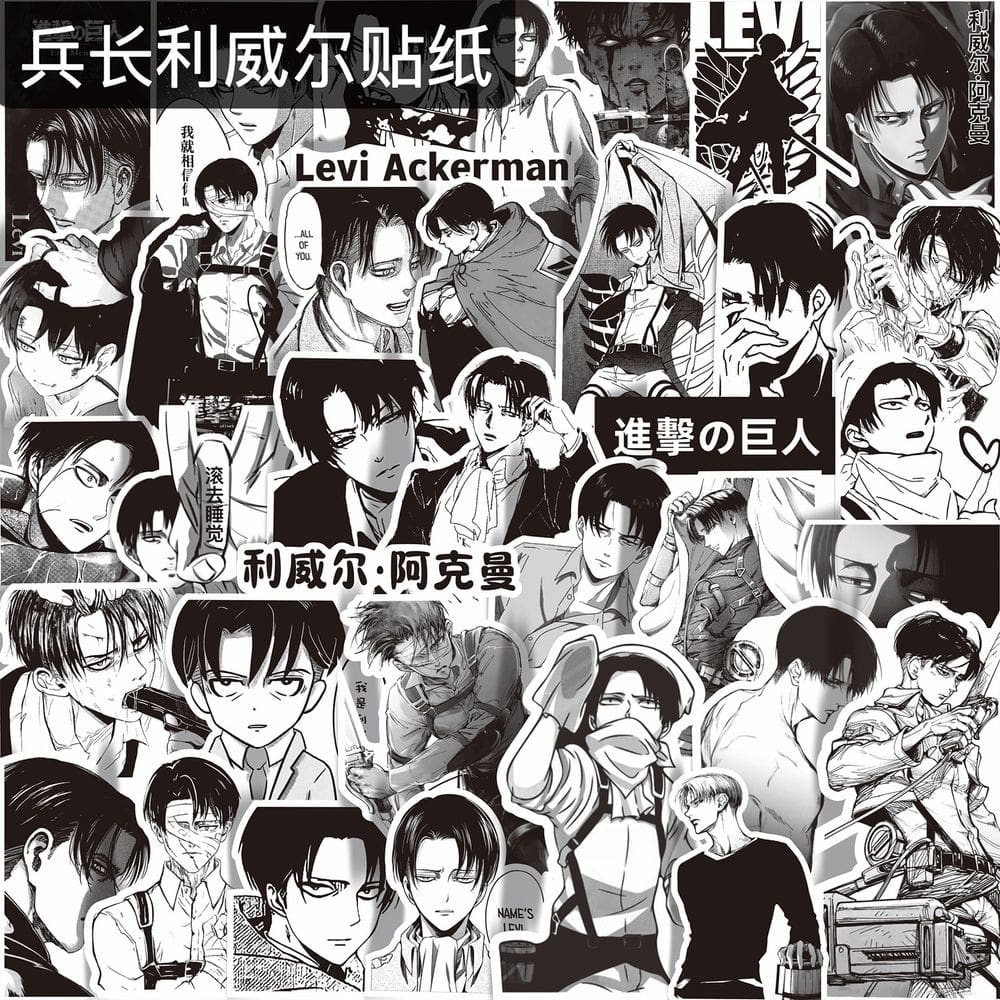 Adesivos de vinil impermeável Attacks On Titans, anime, 65 unidades