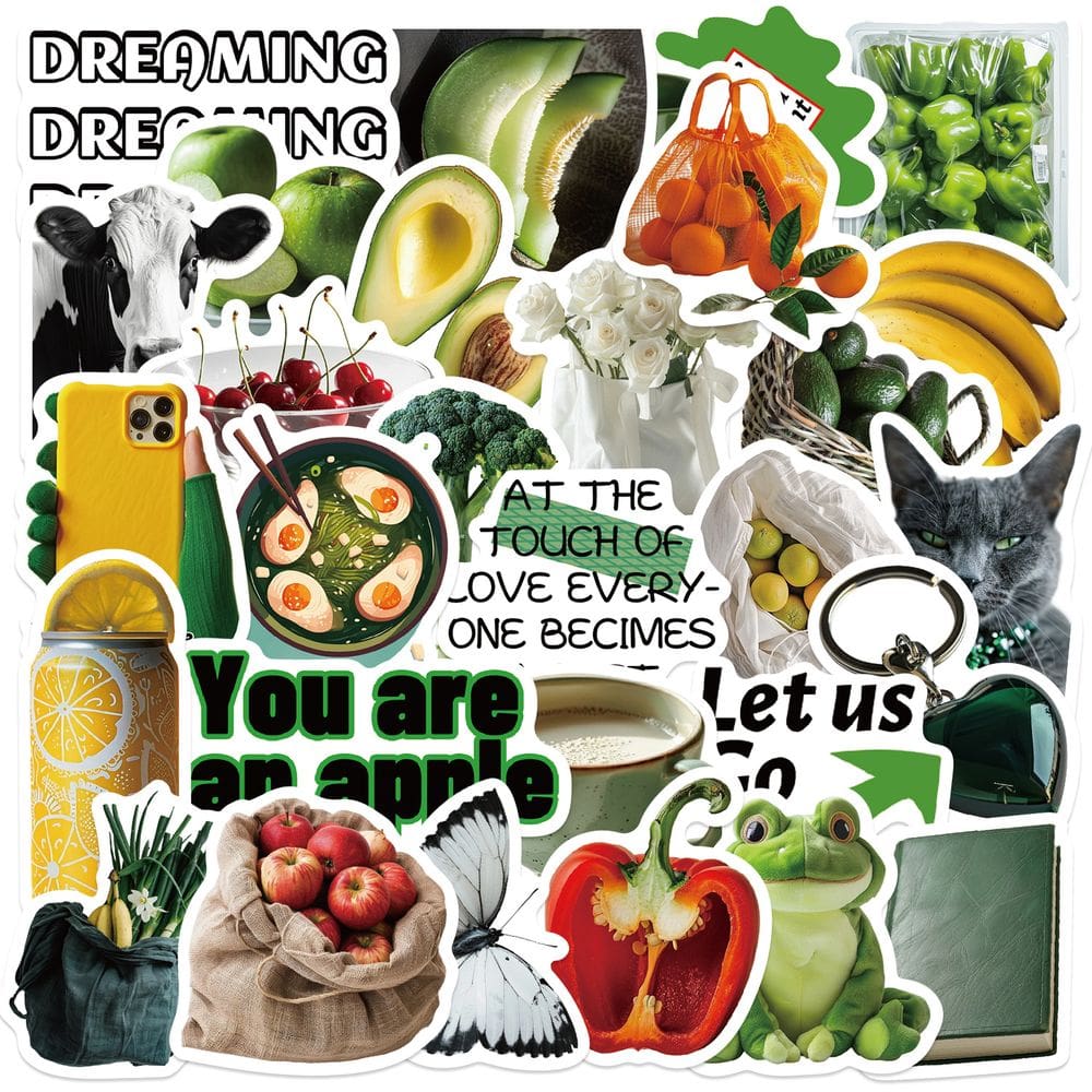 Adesivos abacates, maçãs, laranjas, vegetais, 30 unidades/lote