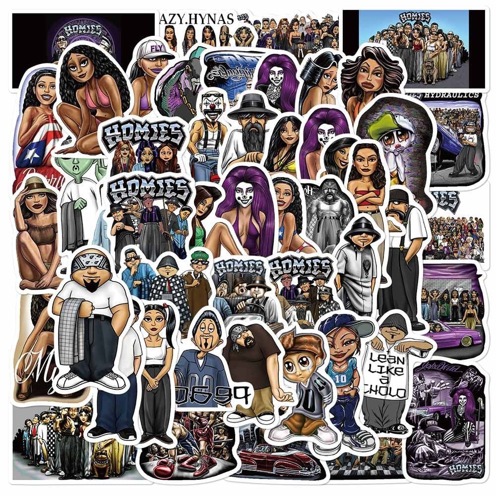 Adesivos Homies, vinil impermeável, anime, 50 unidades/lote