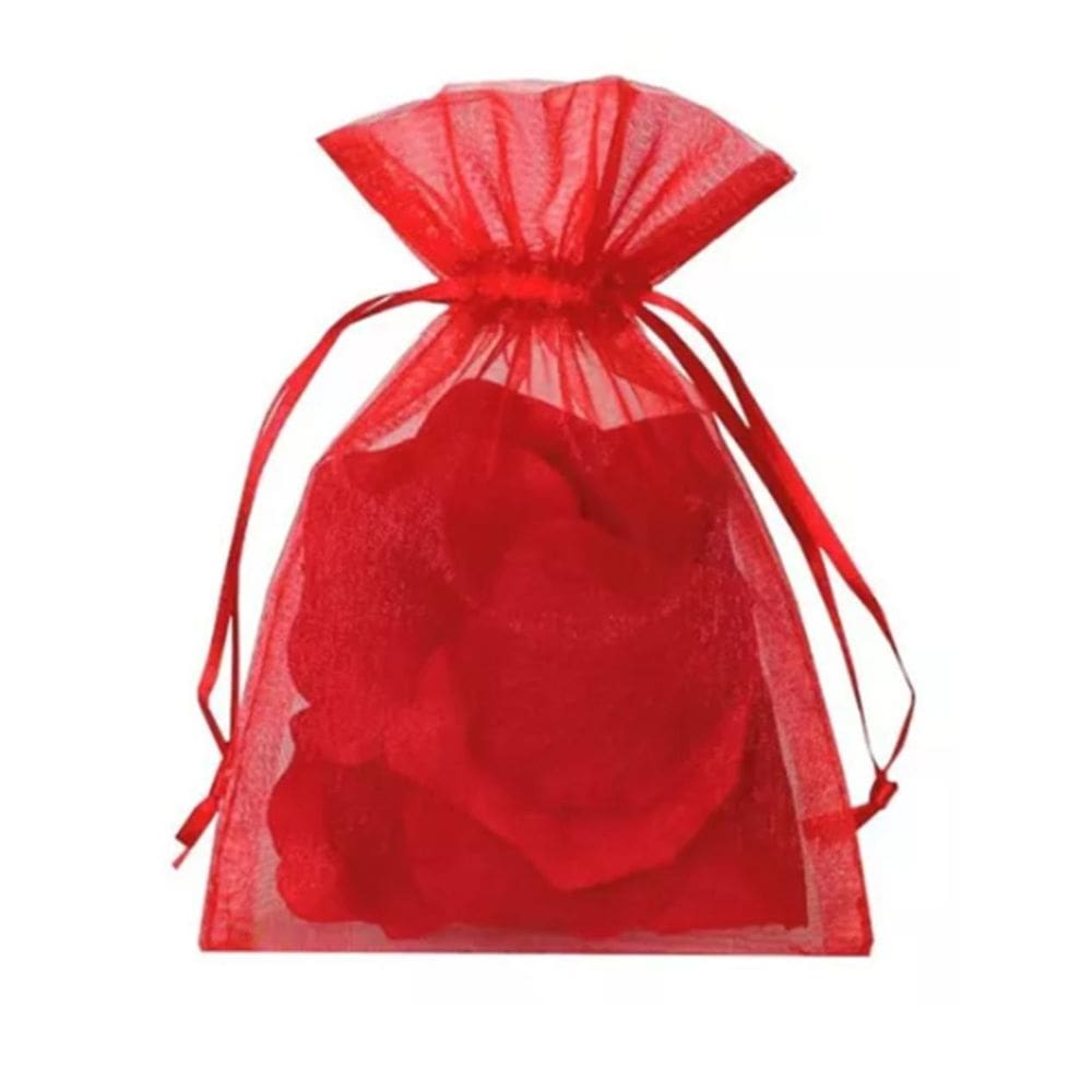 100 Saquinhos Organza 10X15 Vermelho Lembrancia Artesanato