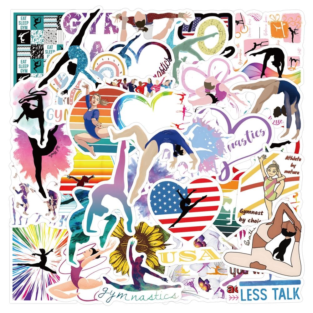 Adesivos de vinil impermeável para ginástica, anime, 55 unidades/lote