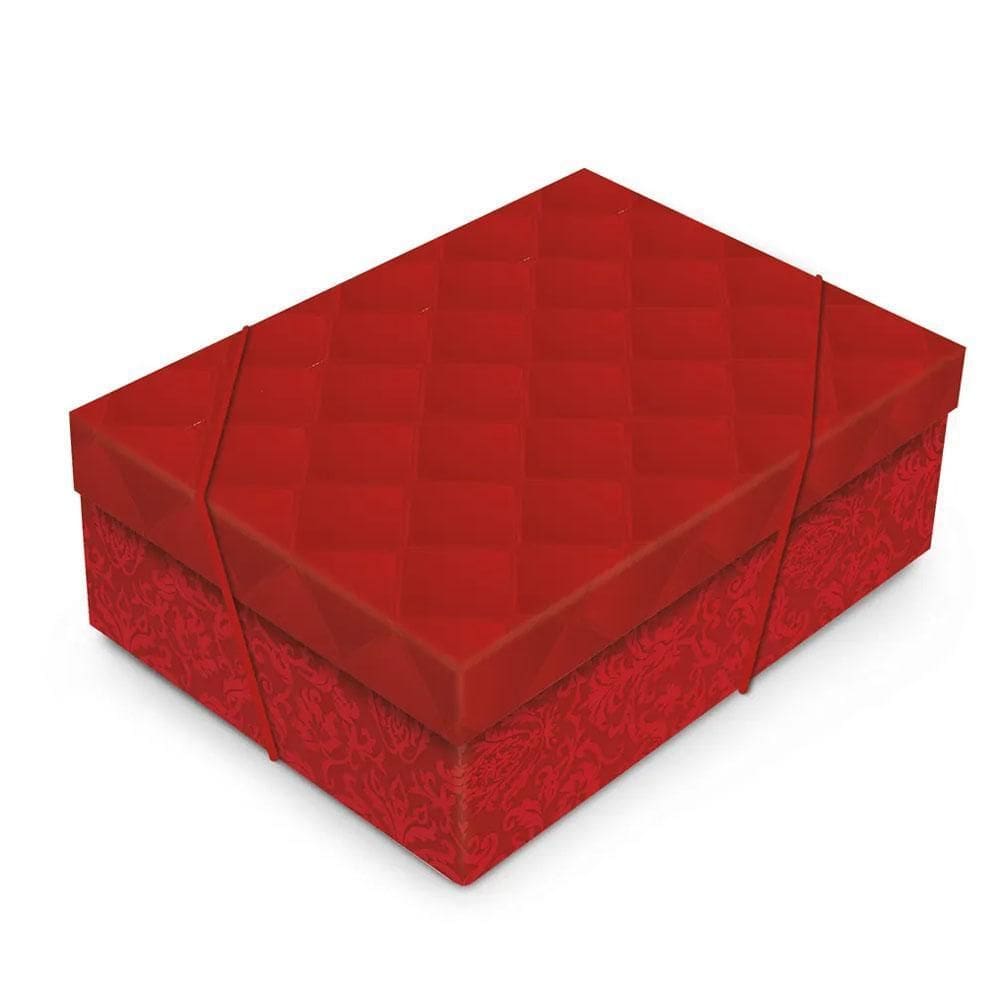 Caixa De Presente Retangular 24X18X8 Luxuria Vermelho Tam P
