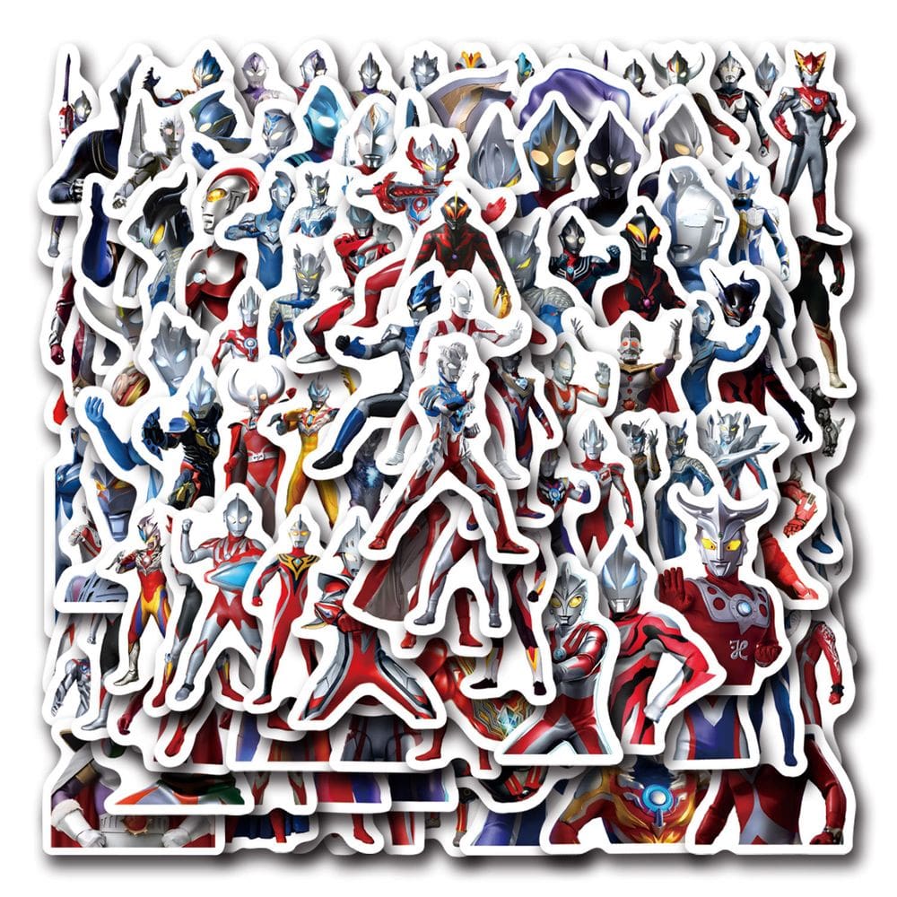 Adesivos Ultramans, vinil impermeável, anime, 100 unidades/lote, 5-7 cm