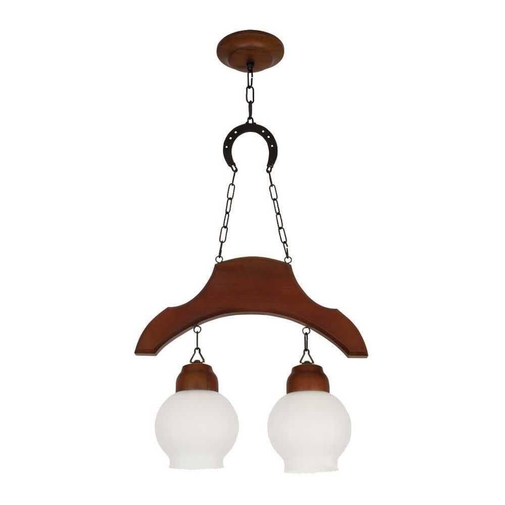 Pendente Sela de Cavalo Envelhecido 2 Lâmpadas 932E - Luminárias Müller