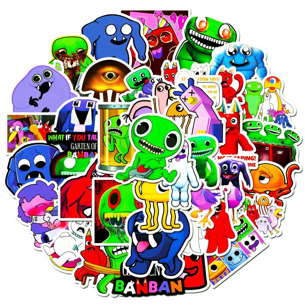 Pacote de adesivos Gartens Banbans Anime, vinil impermeável, 50 unidades