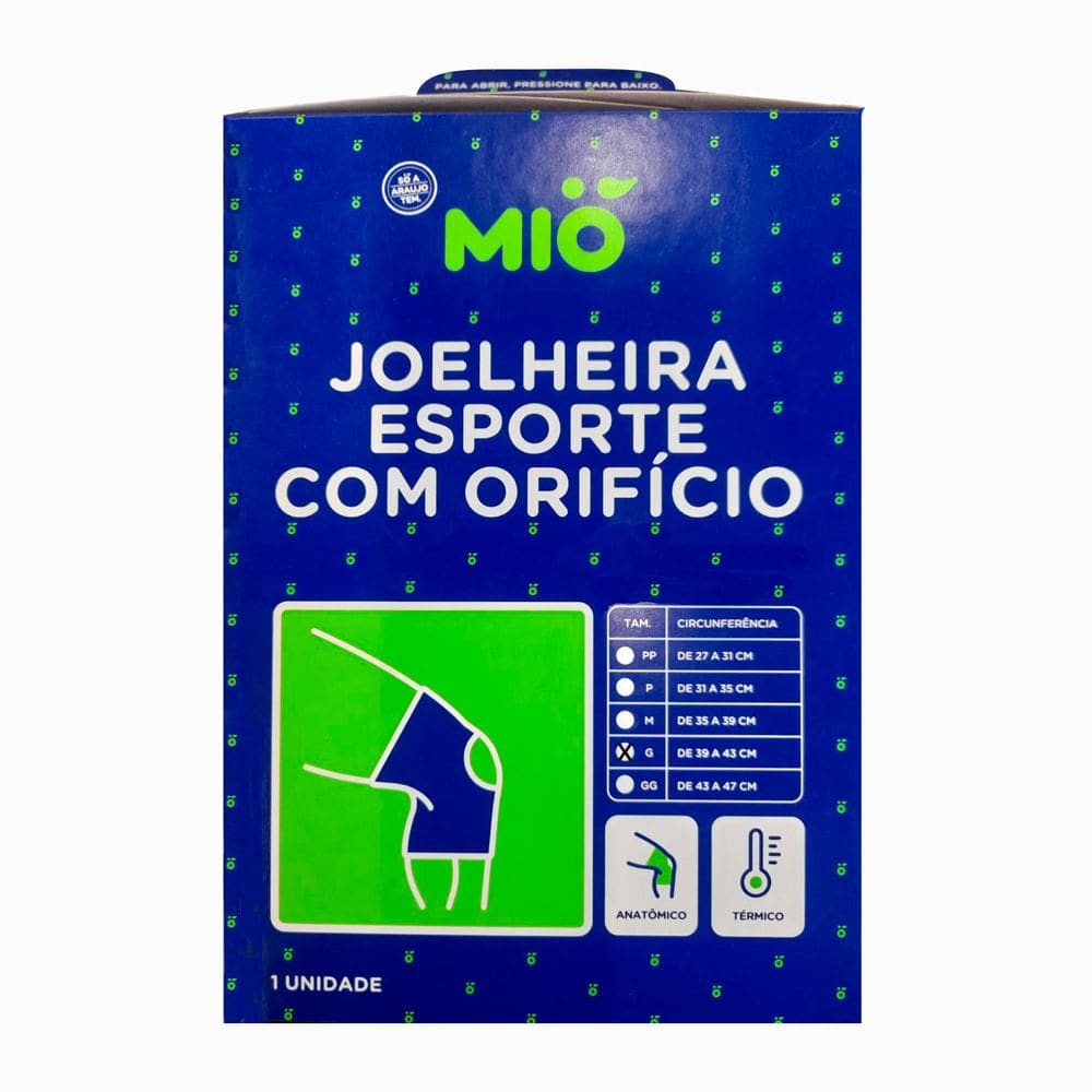 Joelheira Esporte Mió com Orifício Tamanho G Cor Grafite 1 Unidade