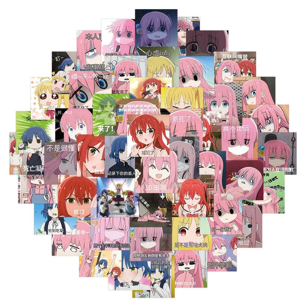 Adesivos de vinil impermeável Bocchis Rocks Anime 63 unidades