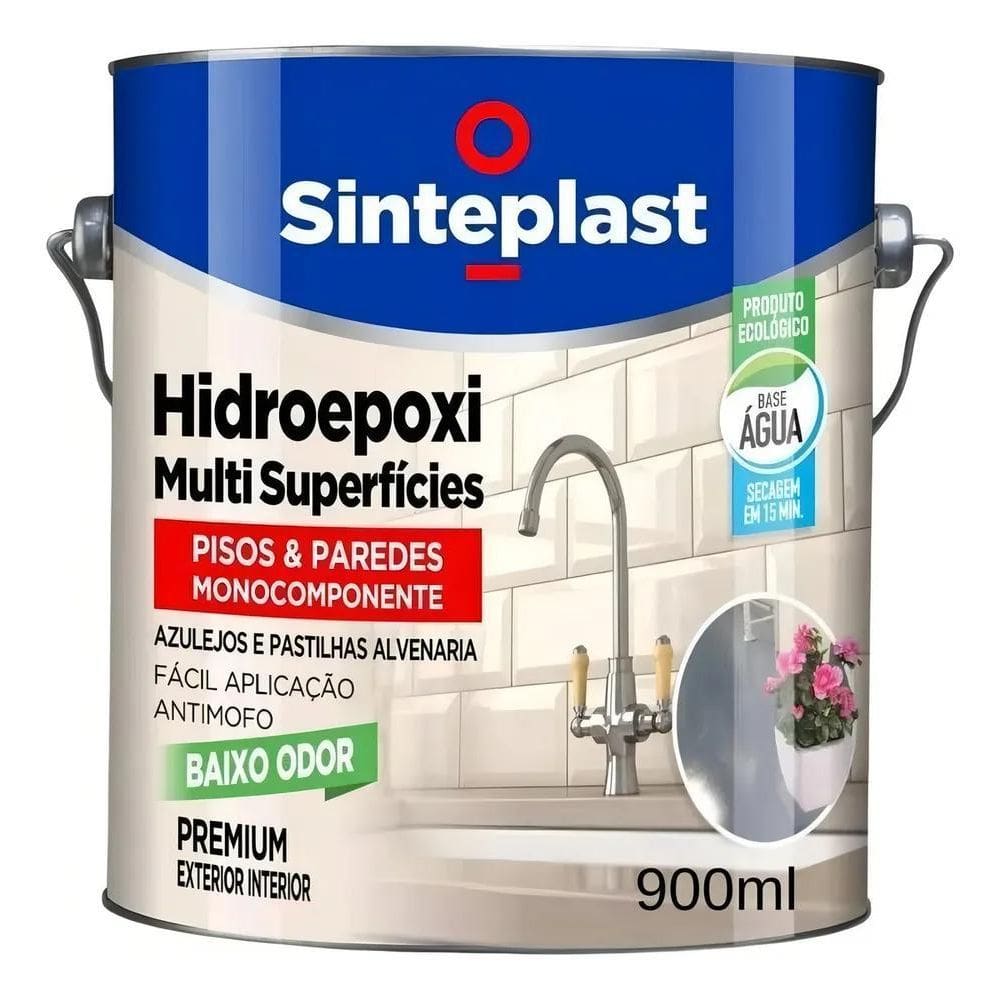 Tinta Epóxi Base Agua Brilhante Renova Banheiros 900Ml Cores