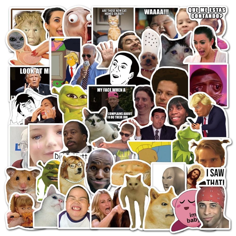 Adesivos Americans Dramas Emojis, vinil impermeável, 50 unidades