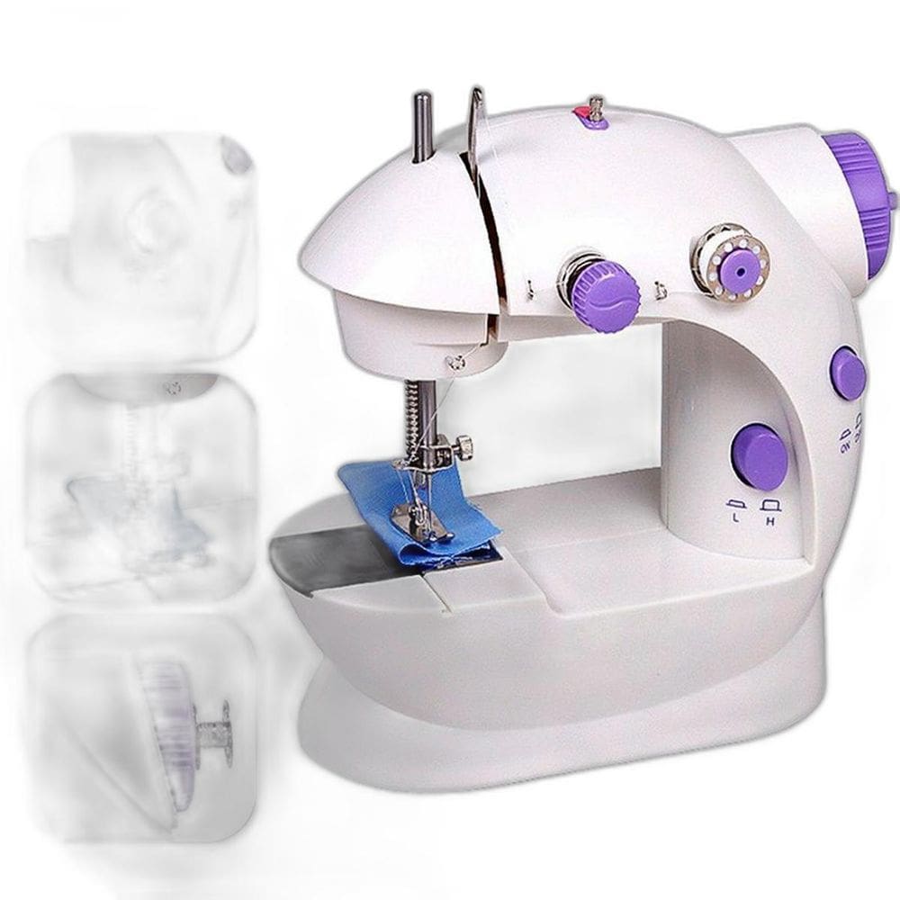 Mini Máquina De Costura Retareta Portátil Branca 110V/220V