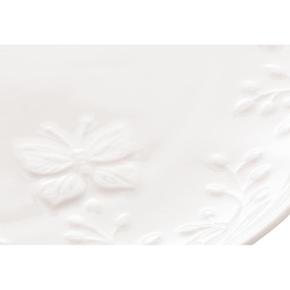 Prato De Sobremesa Lyor Butterfly Flower Branco 19Cm