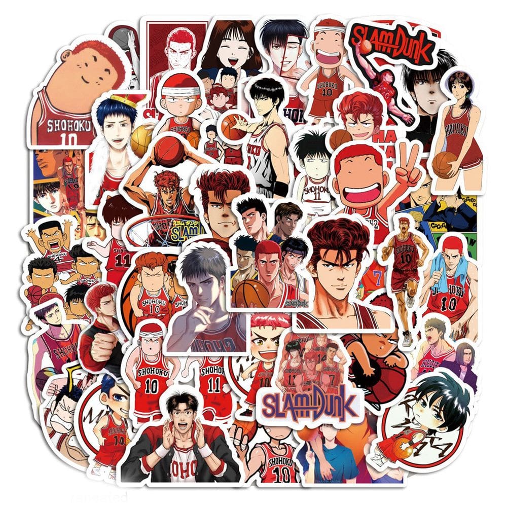 Adesivos Slams Dunks, vinil impermeável, anime, 50 unidades/lote