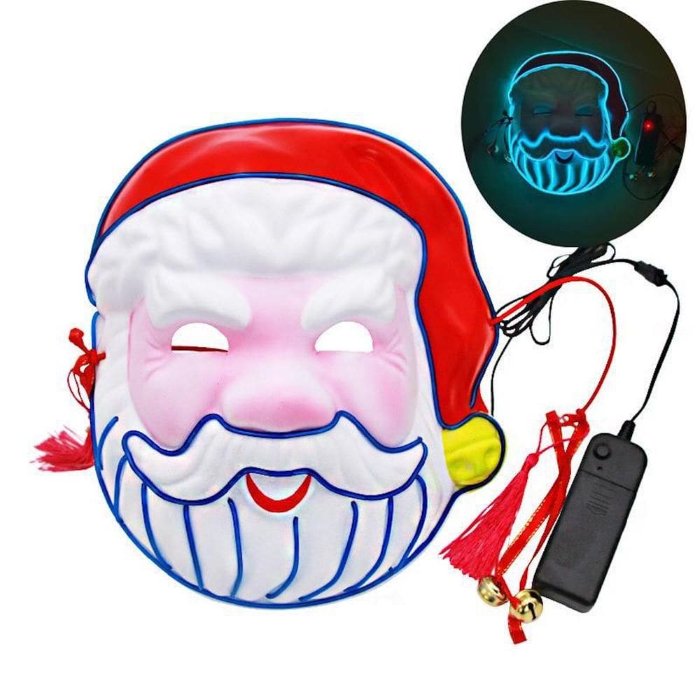 Máscara Santa Luminous Carnival El Cold Light para rosto inteiro