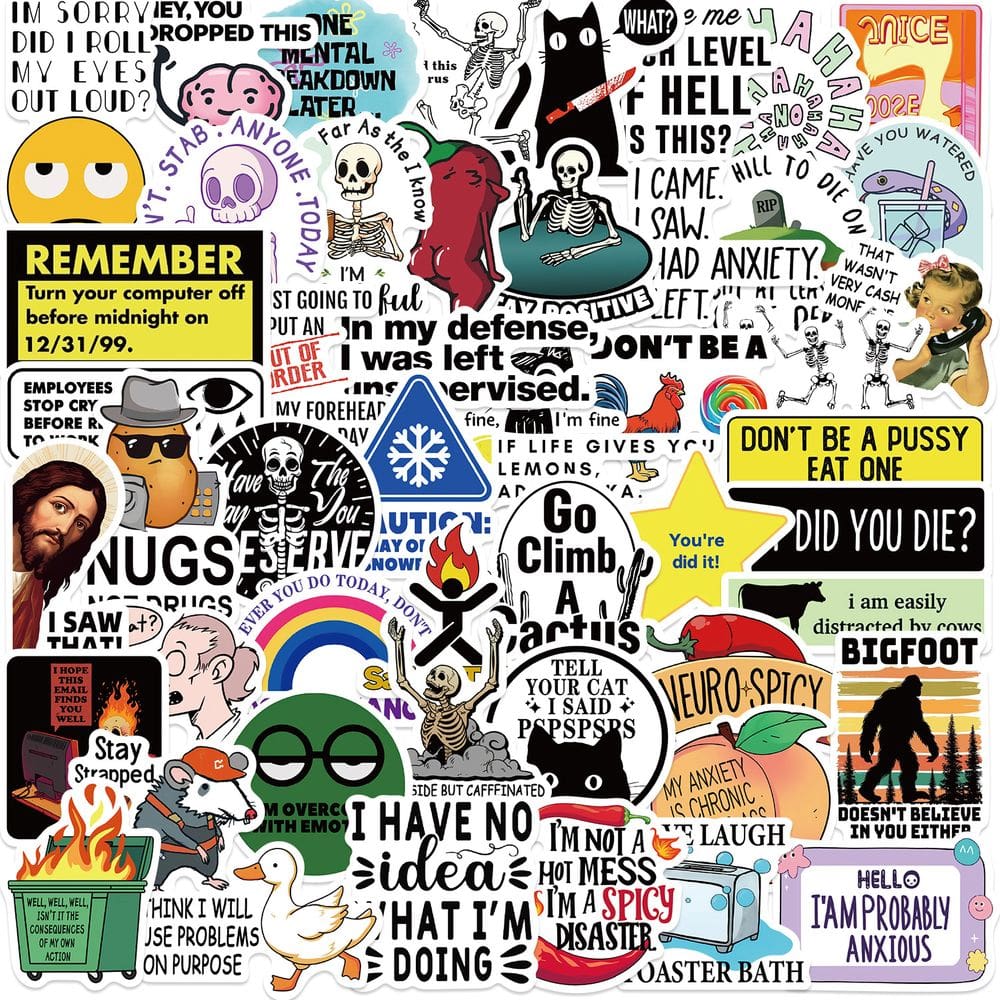 Adesivos de vinil impermeável Snarkyss Anime 50 unidades/lote de 5 a 7 cm