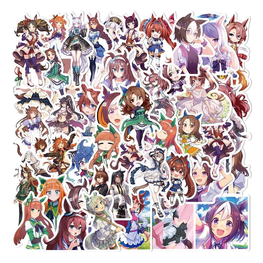 Pacote de adesivos Prettys Derbys Golds Ships Anime 50 unidades à prova d`água