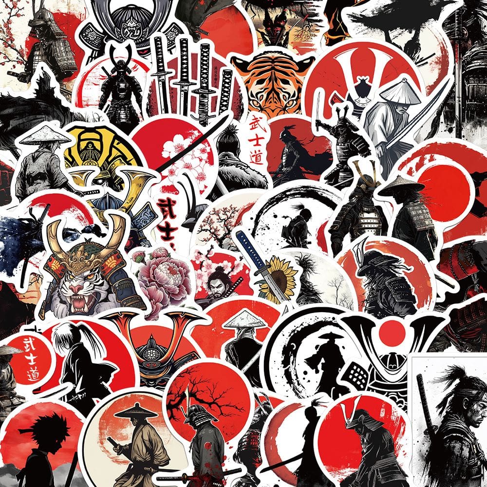 Adesivos Jianghus Knights Bushidos em vinil impermeável x50