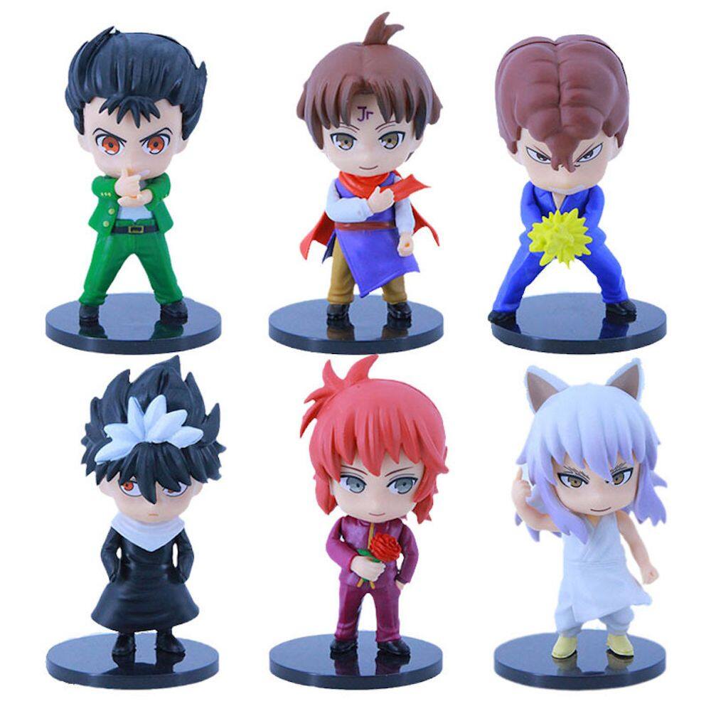 Coleção Figure Toy YuYu Hakusho Anime 6 unidades, modelo 9-11 cm