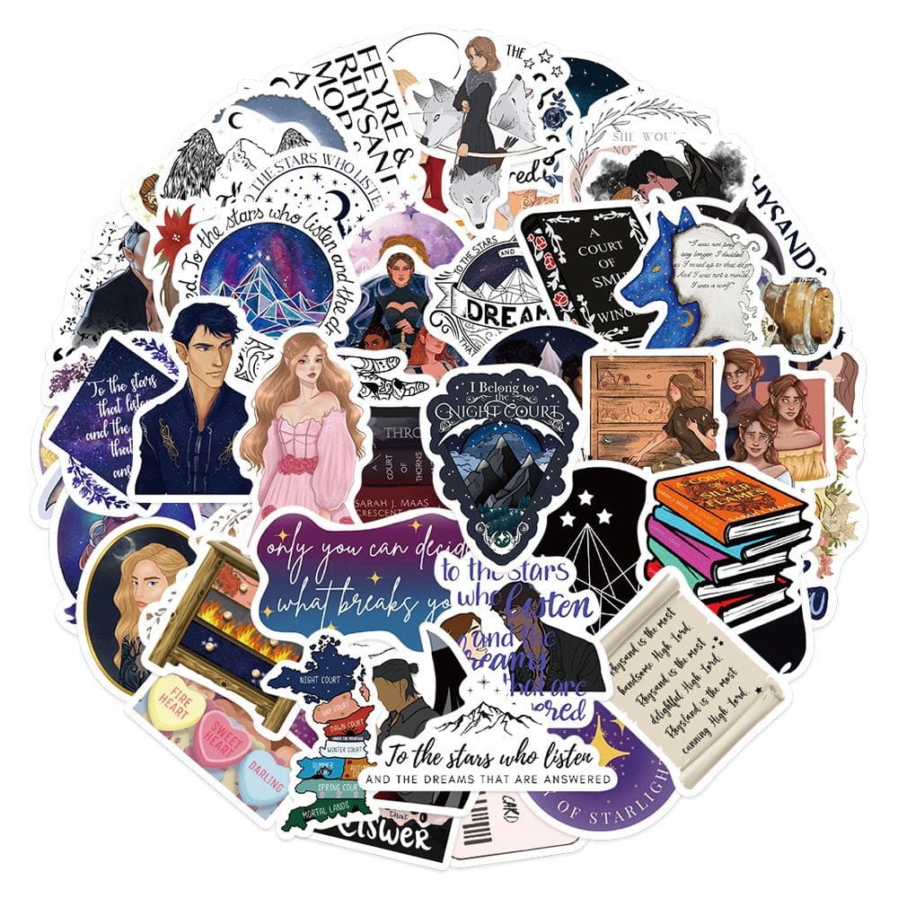 Adesivos Acotars, vinil impermeável, anime, 60 unidades/lote