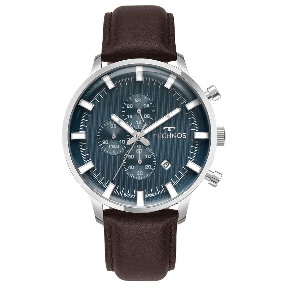 Relógio Technos Masculino Multifunções Prata Azul Js25bcq-0a