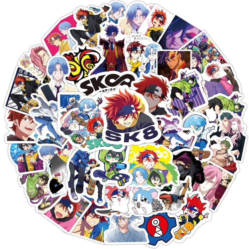Adesivos de skate Sk8 Unlimited Anime Wat 50 unidades/pacote