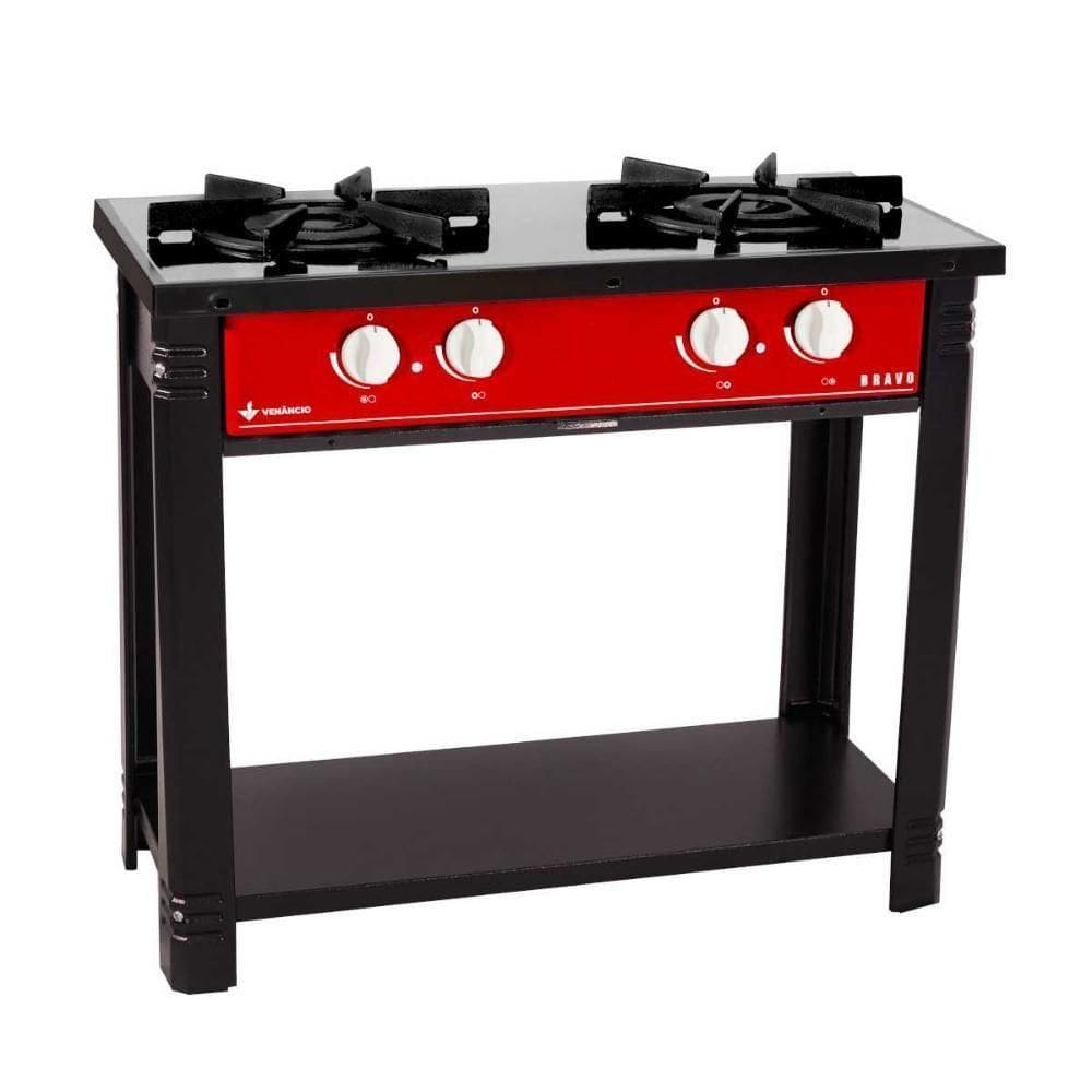 Fogão A Gás Bravo 2 Bocas Vermelho BR2BVR Venâncio
