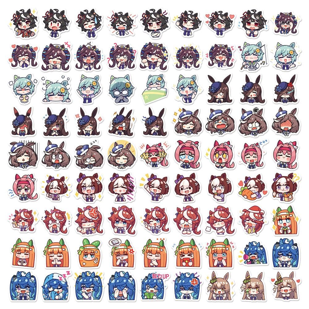 Adesivos de vinil impermeável Prettys Derbys Anime 88 unidades/lote