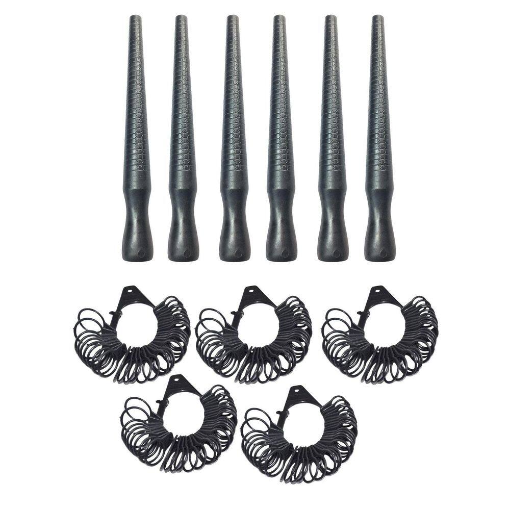 Kit 12Un Aneleira Plástica + 12Un Bastão Pau Medidor Anel