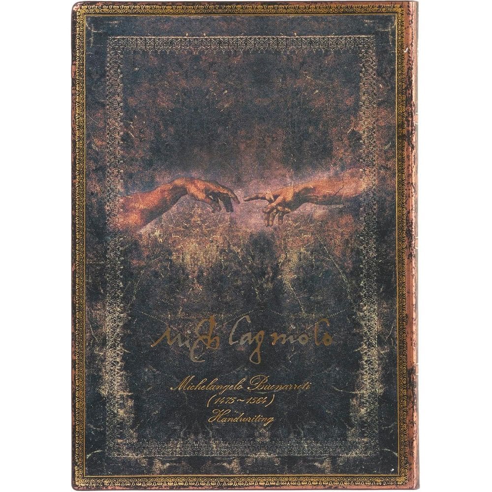 Paperblanks | Michelangelo, Handwriting | Embellished Manuscripts Collection | Softcover Flexi | Midi | Lined | Elast...
