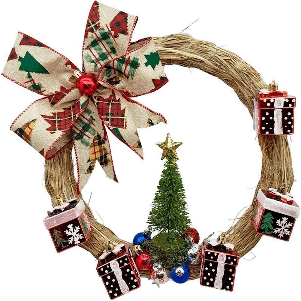 Guirlanda Natalina Decoração De Porta Noel Rena Urso De 35cm D