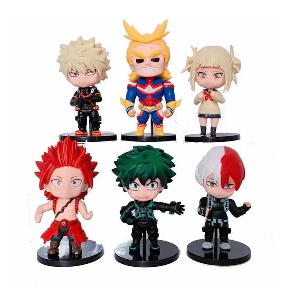 Coleção de brinquedos de figuras de anime modelo D My Heros Academia 6 unidades