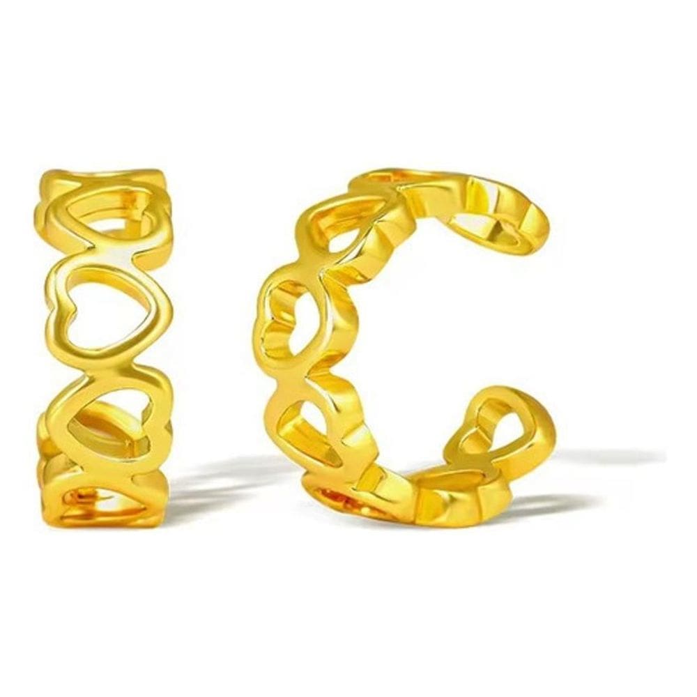 Piercing Argola Fake Dourado Coração Pequeno Delicado