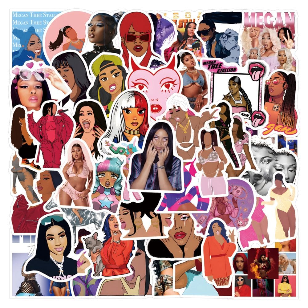 Adesivos Megans Theses Stallions em vinil impermeável, 55 unidades