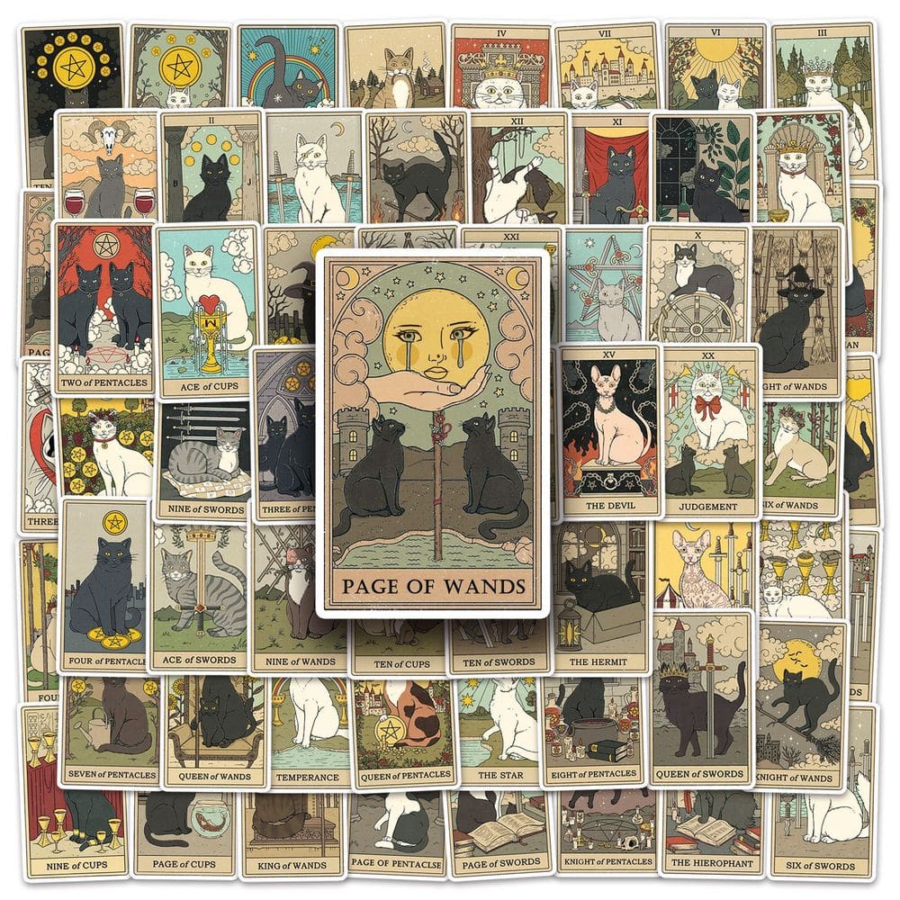 Adesivos Cats Tarots, vinil impermeável, anime, 78 unidades/lote